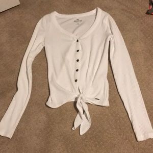 White ribbed Hollister long sleeve
